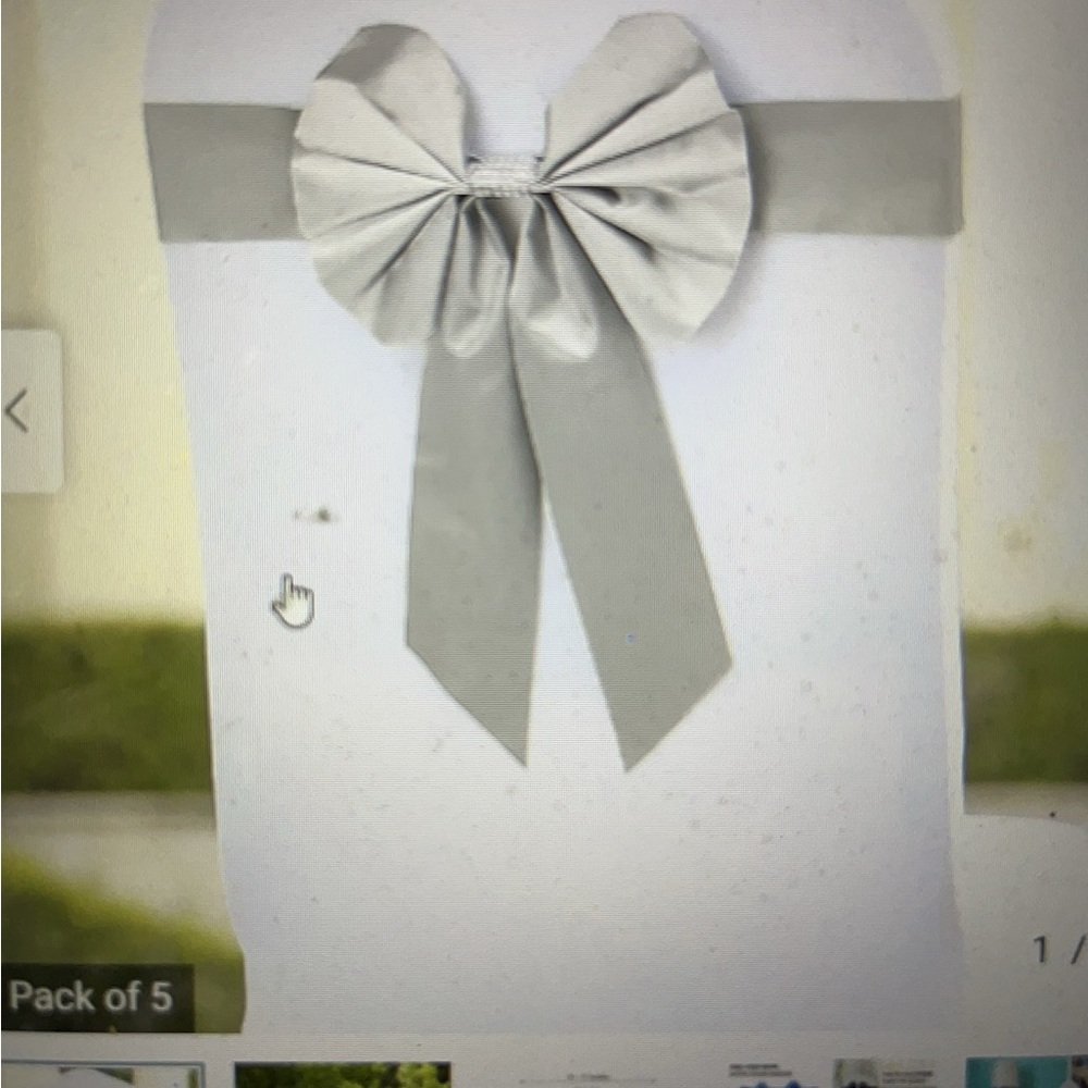 Silver satin and faux leather reversible chair sashes with buckles, double-sided